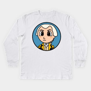 Patriot Portrait - Chibi Nathanael Greene (Large Version) Kids Long Sleeve T-Shirt